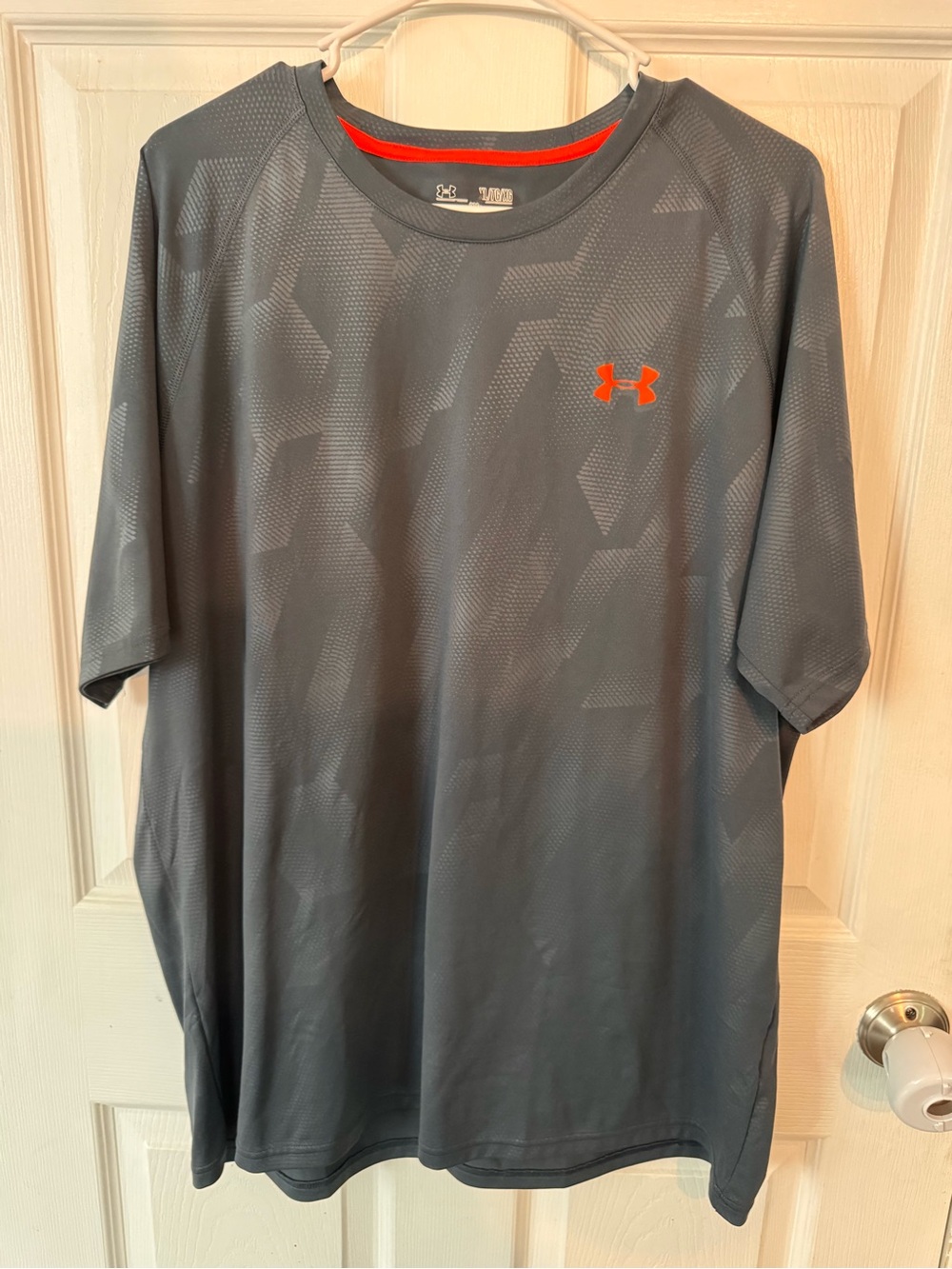 Under Armour Gray Short Sleeve Performance Tee with Orange Logo